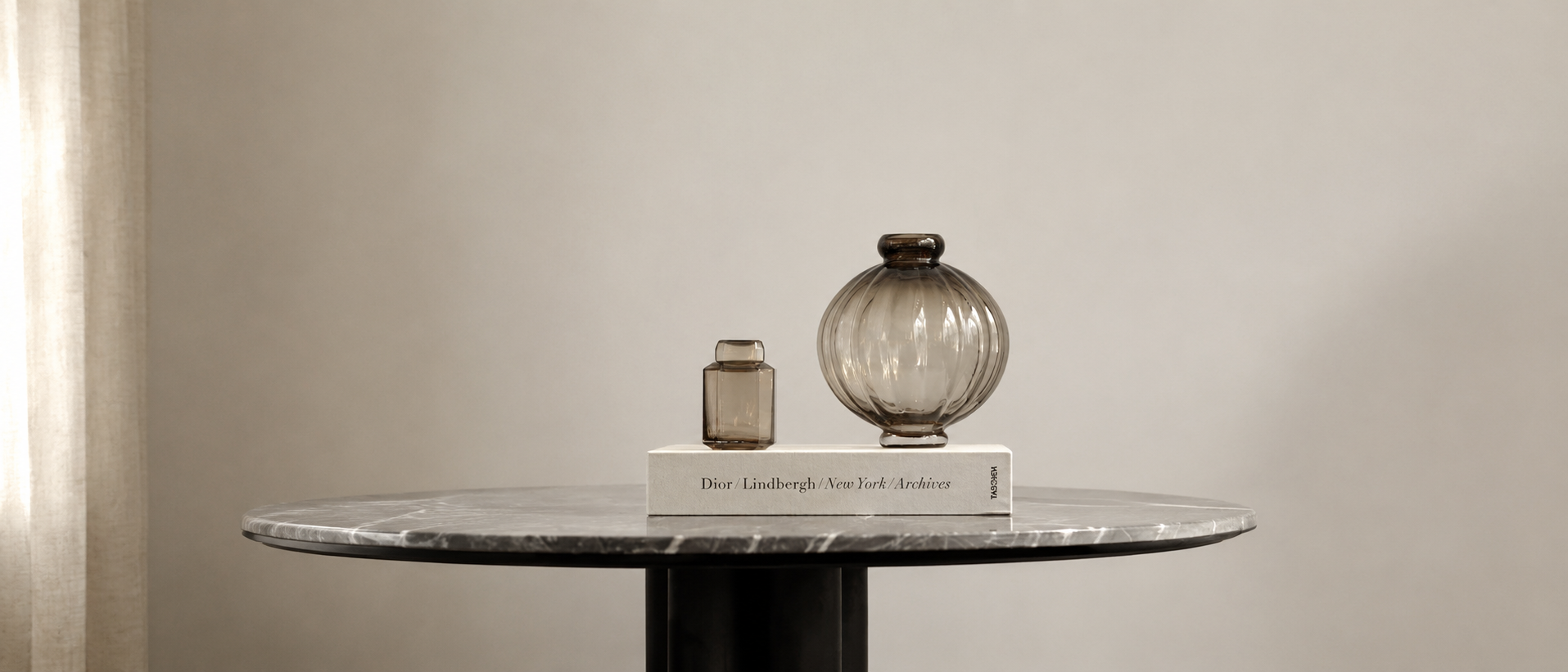 Home accents styled with natural materials and soft light