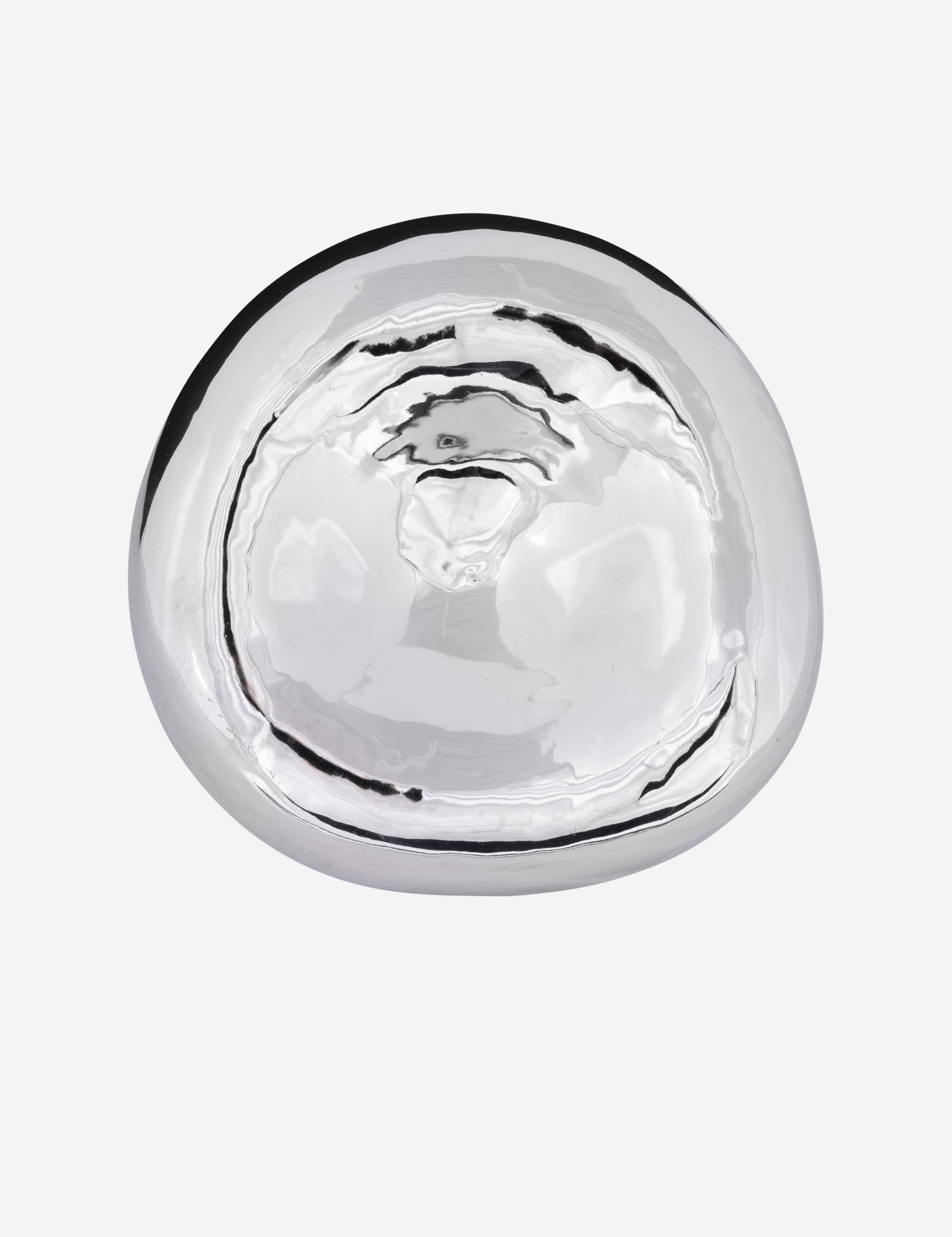 Sculptural Modern Stoneware Bowl - Chrome - Image 4