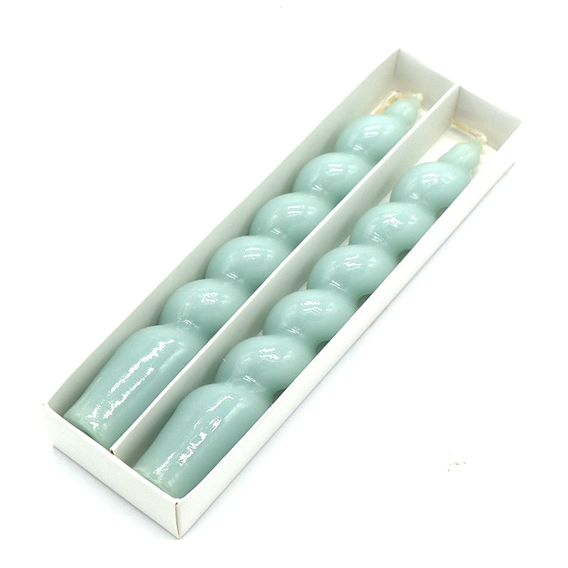 Thick Spiral Decorative Candle 2 Piece Set - Image 4