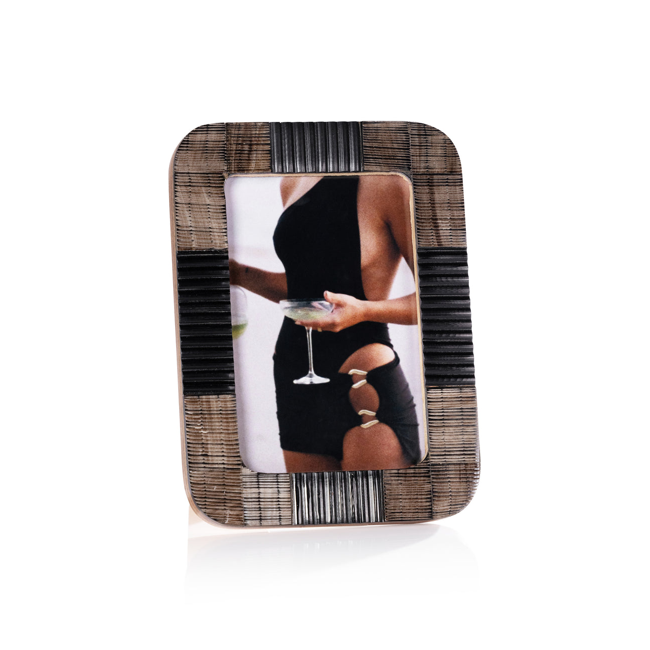 Black Chiseled Horn Photo Frame
